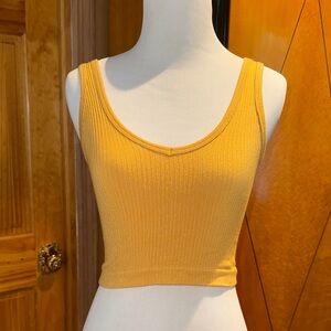 Urban Outfitters Women's Mustard Ribbed Tank Top
